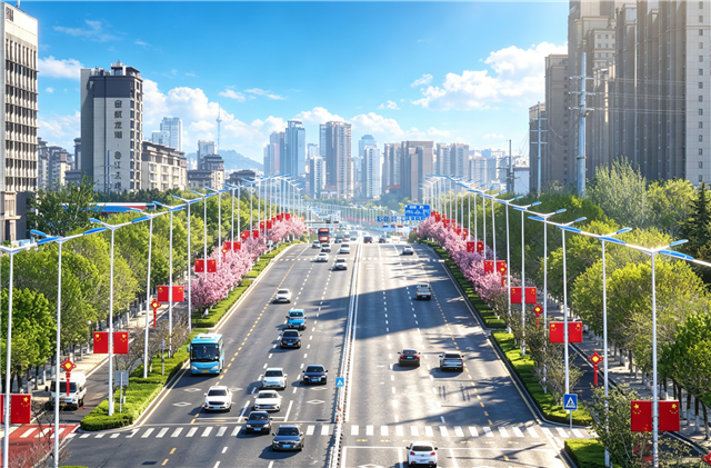 高区樱花大道迎来郁金樱绽放